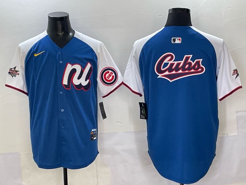 Men Chicago Cubs Blank Blue white All star 2025 Nike MLB Jersey style 02